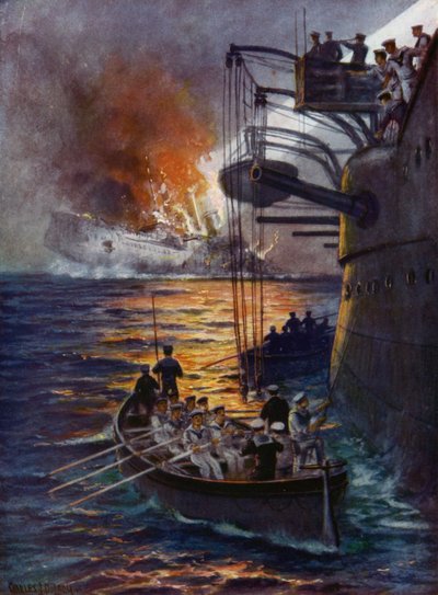 The sinking of the Leipzig by Charles John de after Lacy